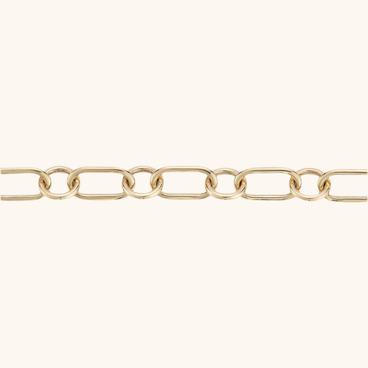 Two-Tone Paperclip Bracelet with Pavé Clasp 14K