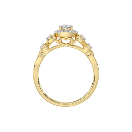 LADIES RING 0.20CT ROUND DIAMOND 10K YELLOW GOLD