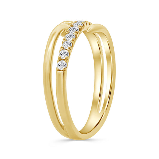 LADIES RING 0.33CT ROUND DIAMOND 14K YELLOW GOLD
