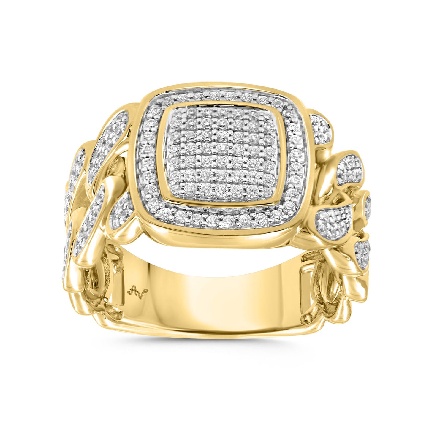 MEN'S RING 0.75CT ROUND DIAMOND 10K YELLOW GOLD