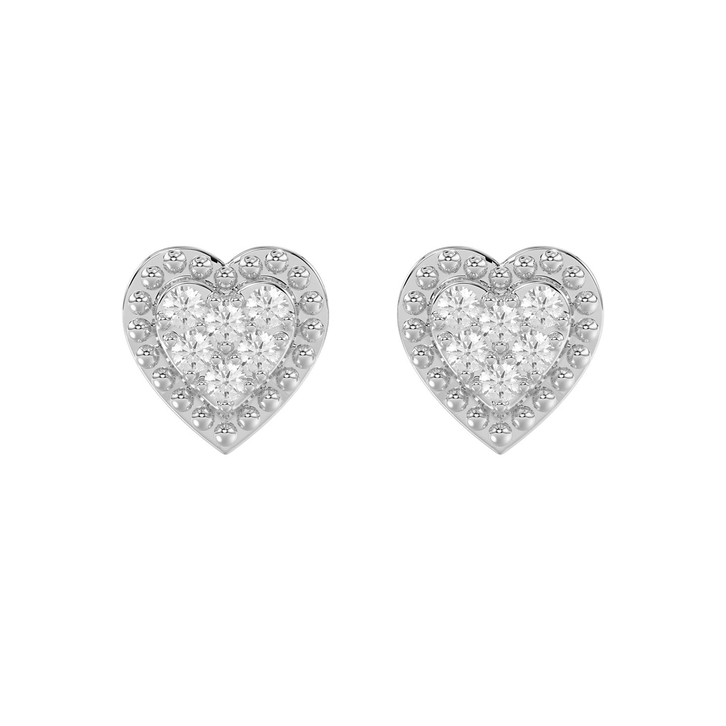 LADIES EARRINGS 0.20CT ROUND DIAMOND 14K WHITE GOLD