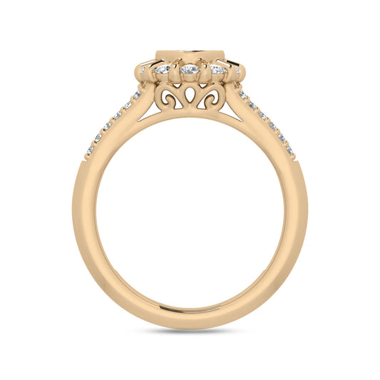 LADIES RING 0.50CT ROUND DIAMOND 10K YELLOW GOLD