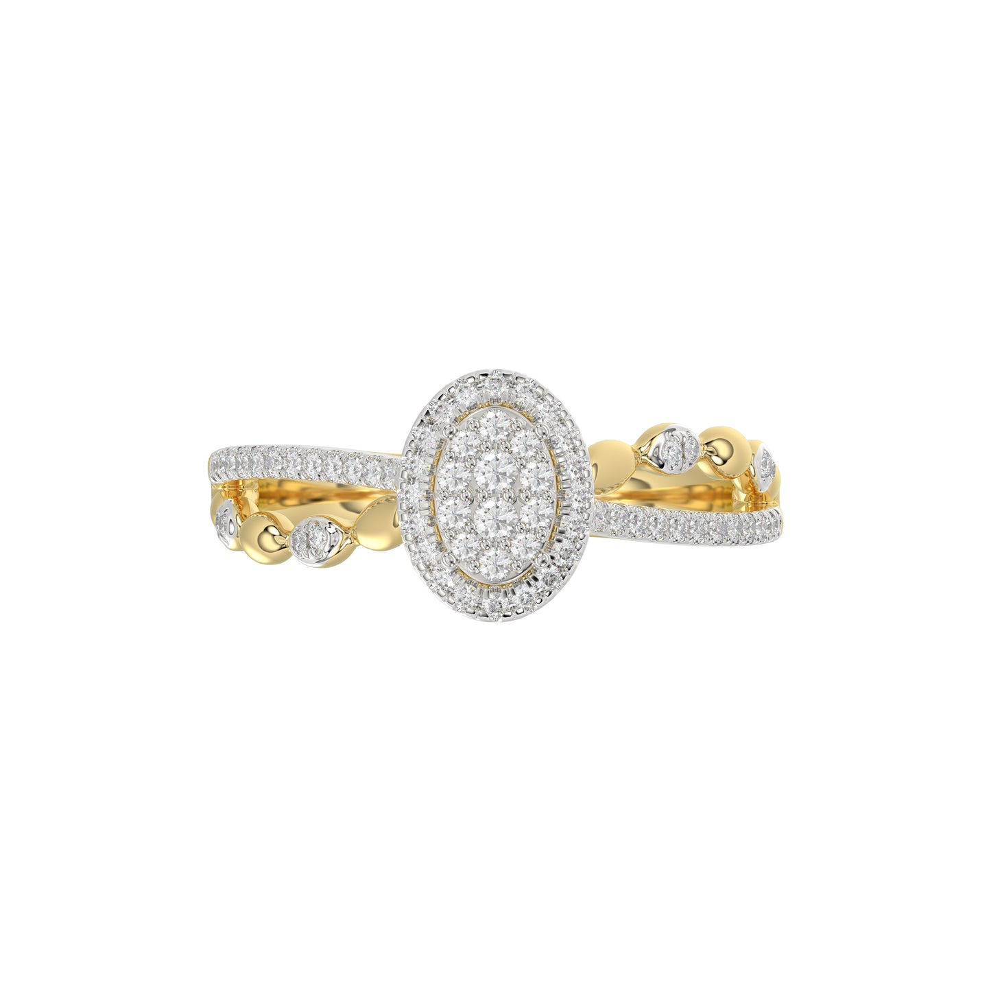 LADIES RING 0.25CT ROUND DIAMOND 10K YELLOW GOLD