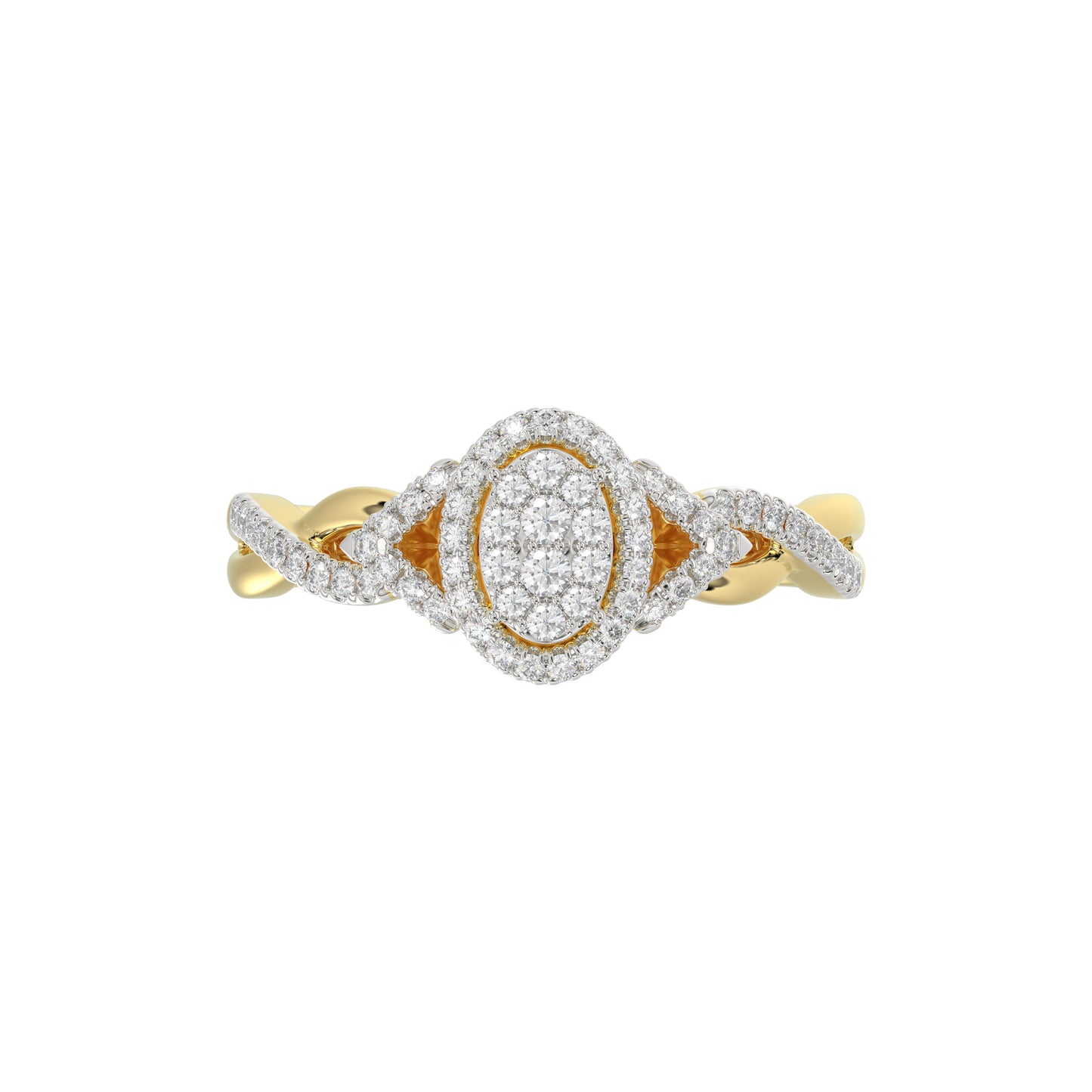 LADIES RING 0.25CT ROUND DIAMOND 10K YELLOW GOLD