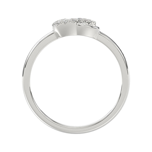 Ladies Lucky Horseshoe Fashion Ring 0.10Ct Round Diamond Sterling Silver White – Double Horseshoe Fashion Jewelry