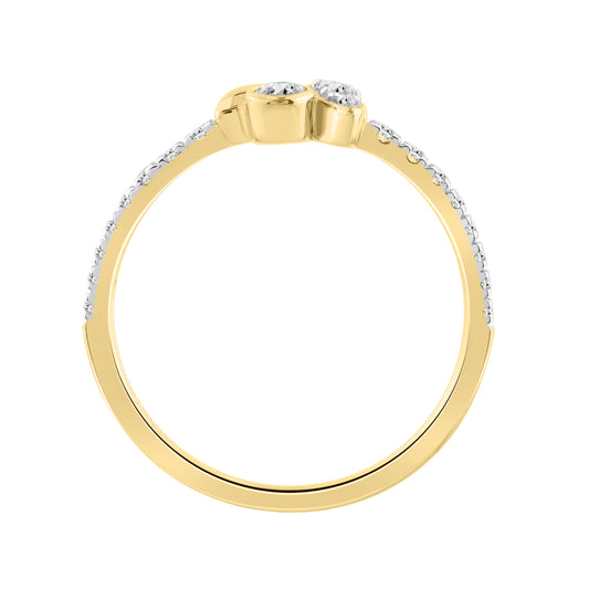 Elegance Ladies Round Diamond Cluster Fashion Ring In 10K Yellow Gold – Marquise Design