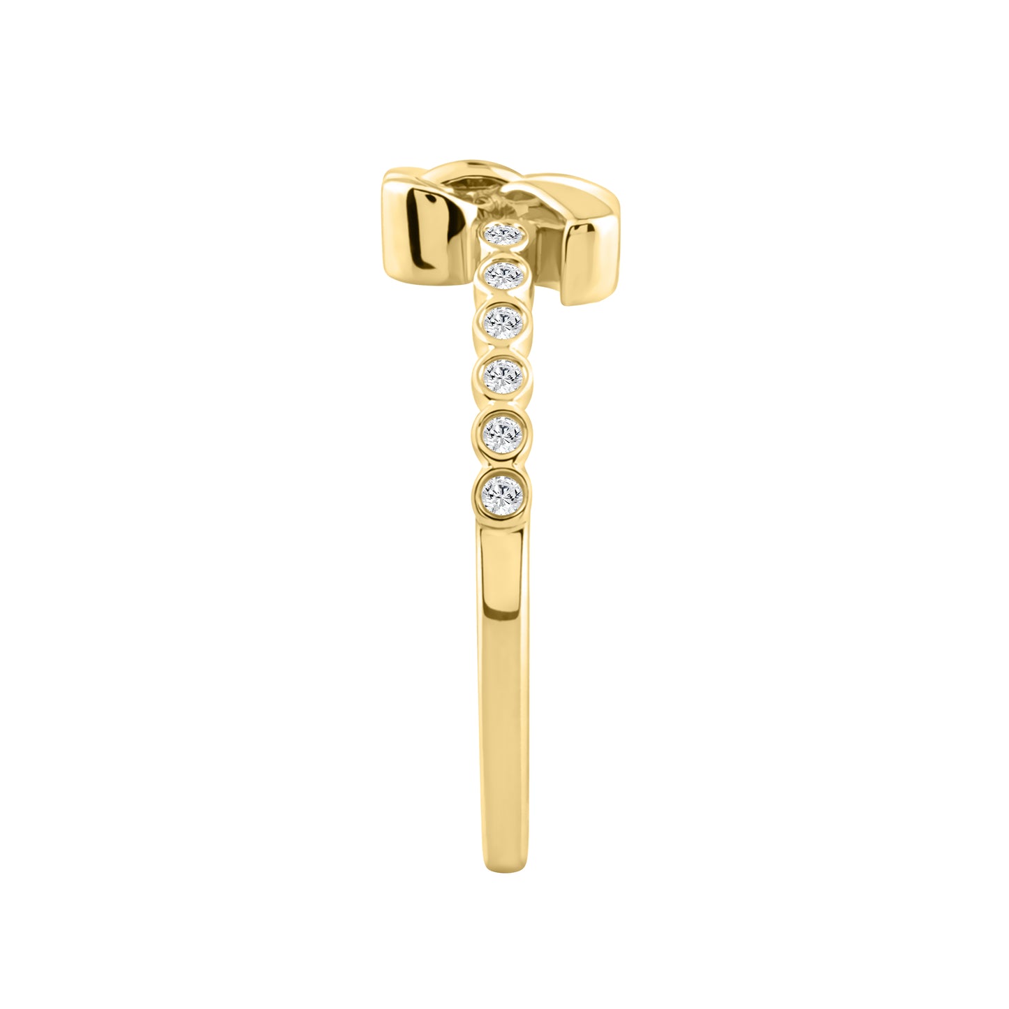 Classic 0.10Ct Round Diamond Ring In Yellow Gold For Women