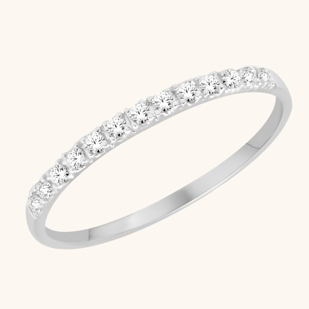 White Gold Classic Diamond Ladies Band 14K