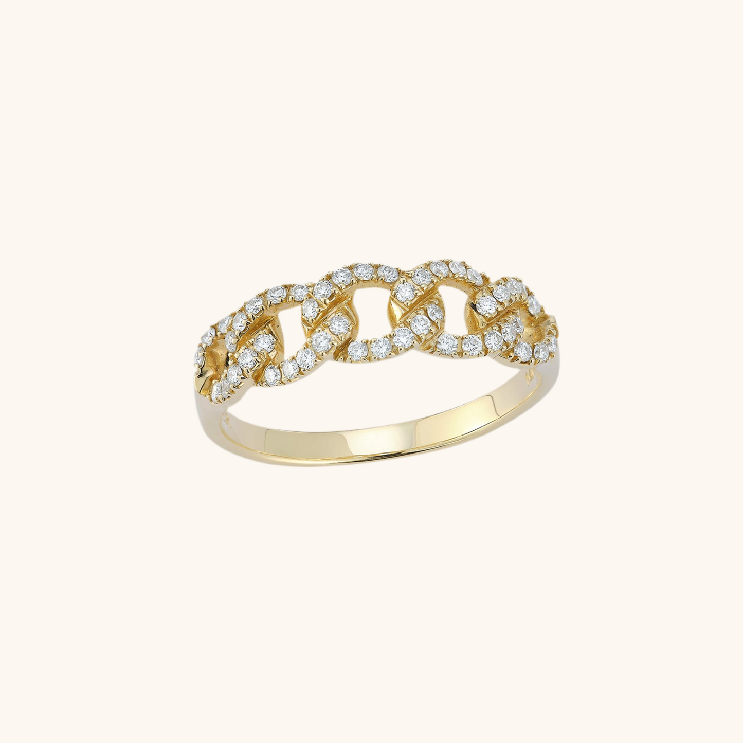 Diamond Open Chain Ring