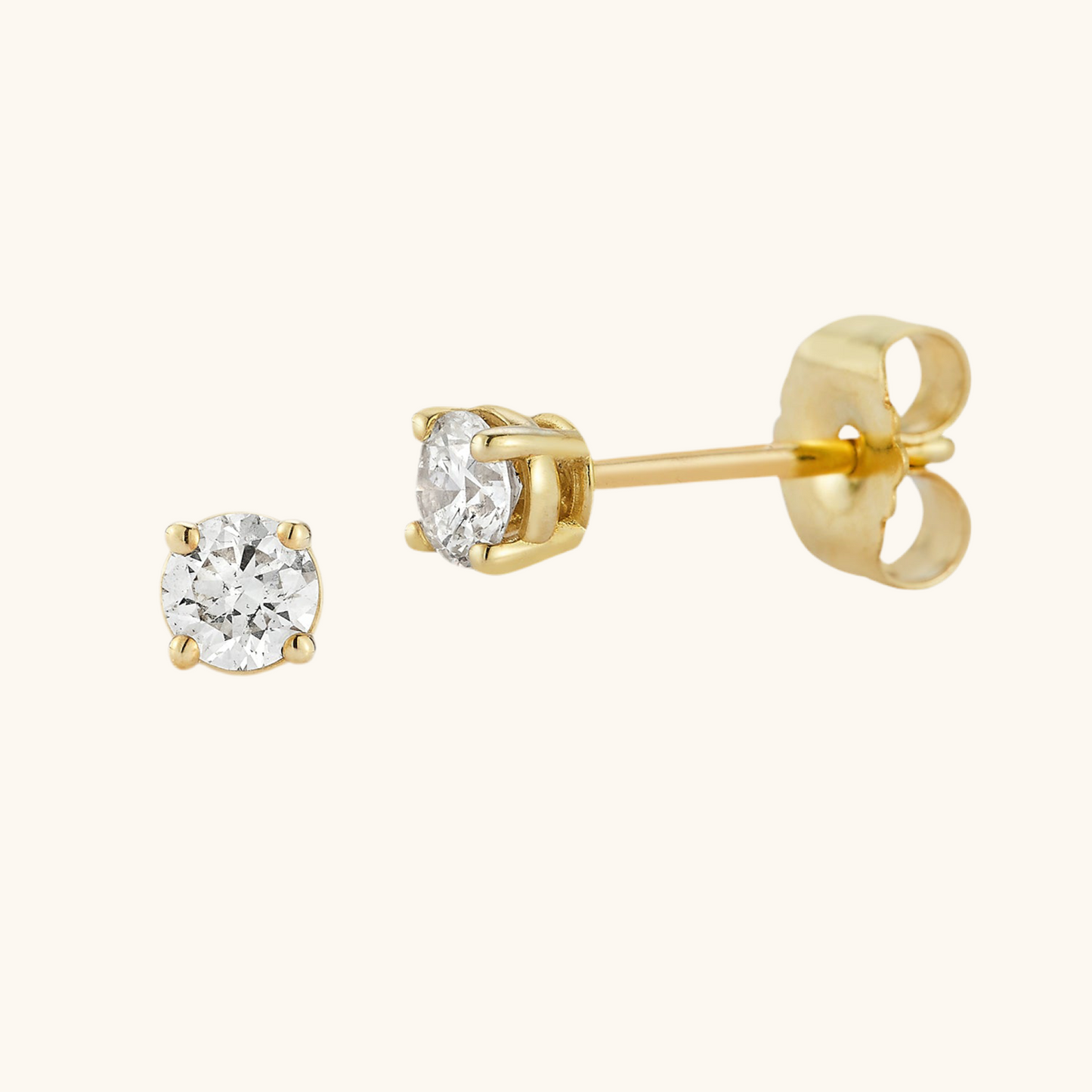 4 Prong Round Diamond Stud Earrings
