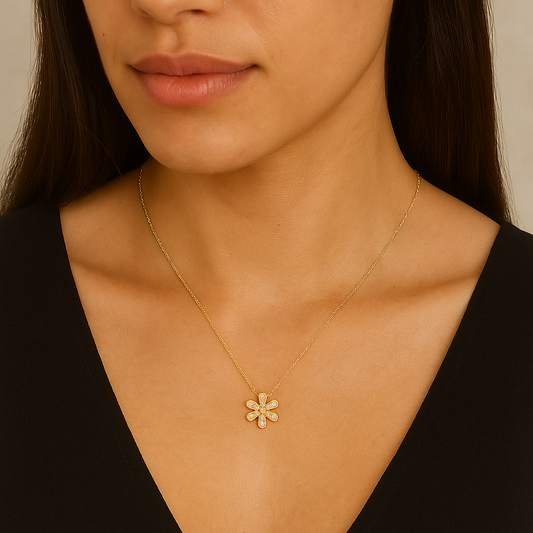 Diamond Flower Pendant