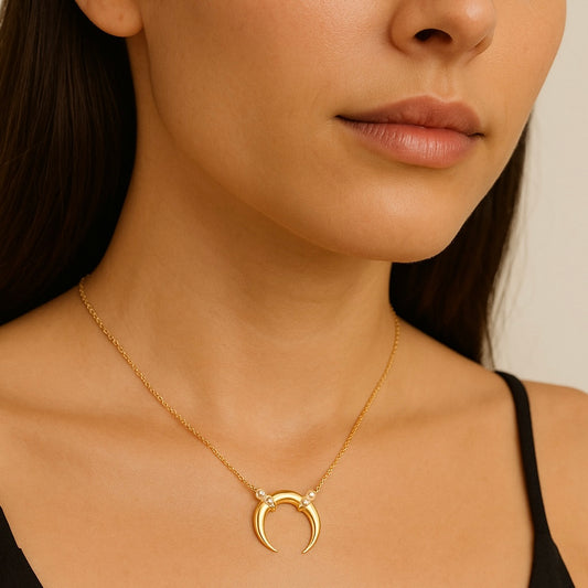 Pave Diamond Horn Pendant