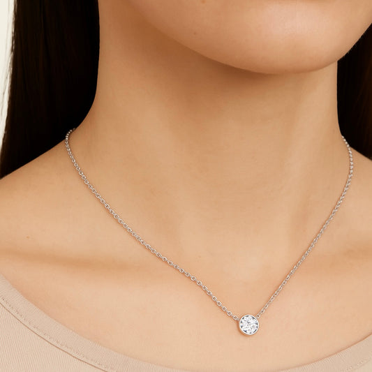 Round Diamond Bezel Pendant