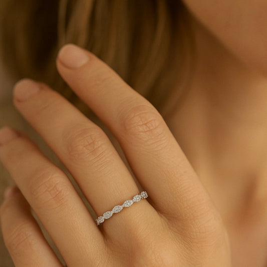 White Gold Channel Set Diamond Band 14K