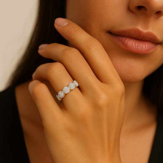 Yellow Gold Fancy Diamond Band 14K