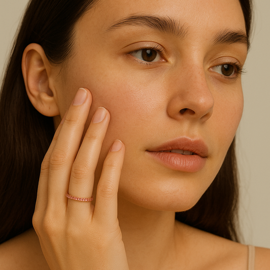 Rose Gold Round Pink Diamond Half-Eternity Band 14K