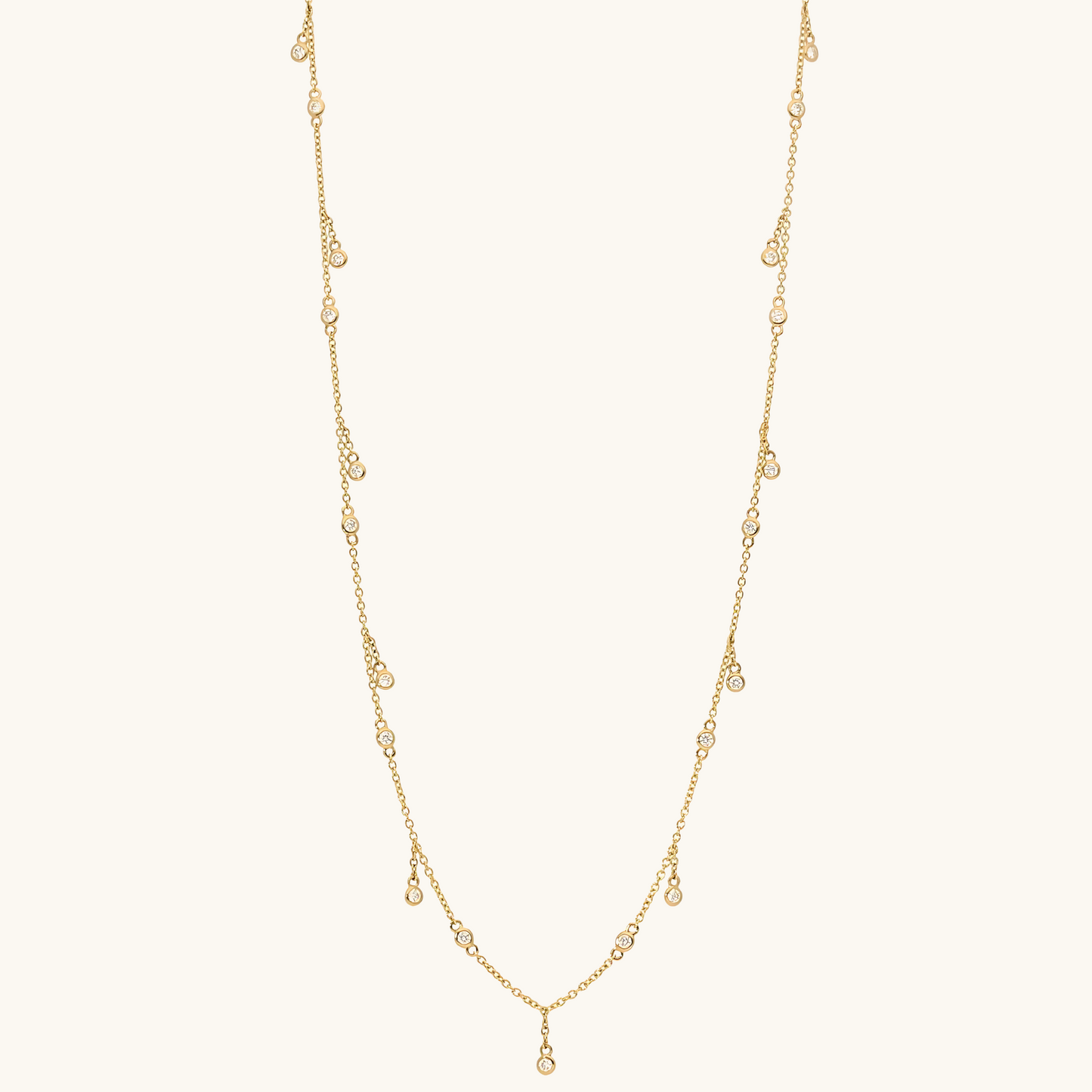 Yellow Gold Diamonds By The Yard Necklace 14K