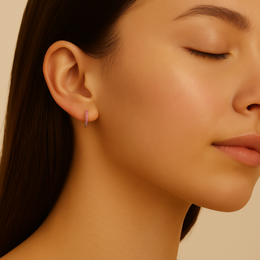 Ruby Huggie Earrings