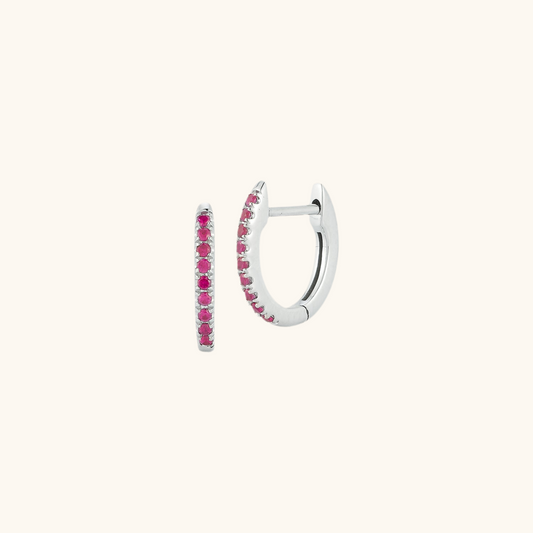 Ruby Huggie Earrings