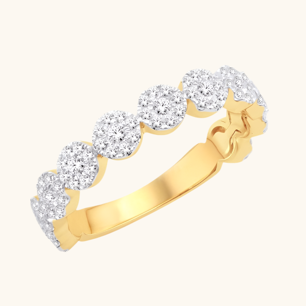 Yellow Gold Fancy Diamond Band 14K