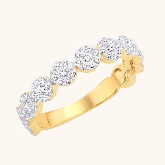 Yellow Gold Fancy Diamond Band 14K