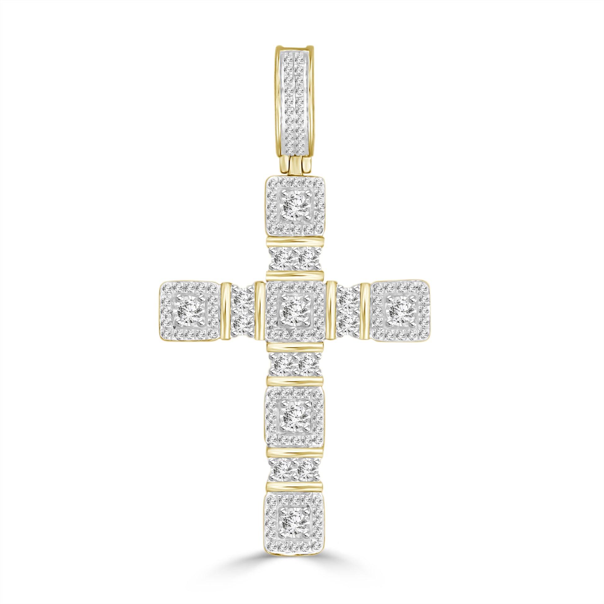 MEN'S CHARM PENDANT 0.50CT ROUND DIAMOND 10K YELLOW GOLD