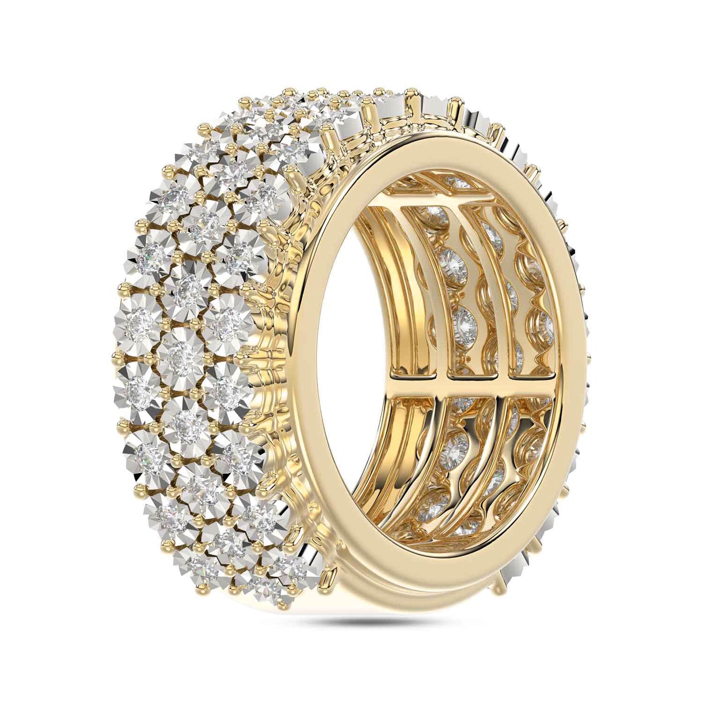 MEN'S BAND 2.00CT ROUND DIAMOND 10K YELLOW GOLD