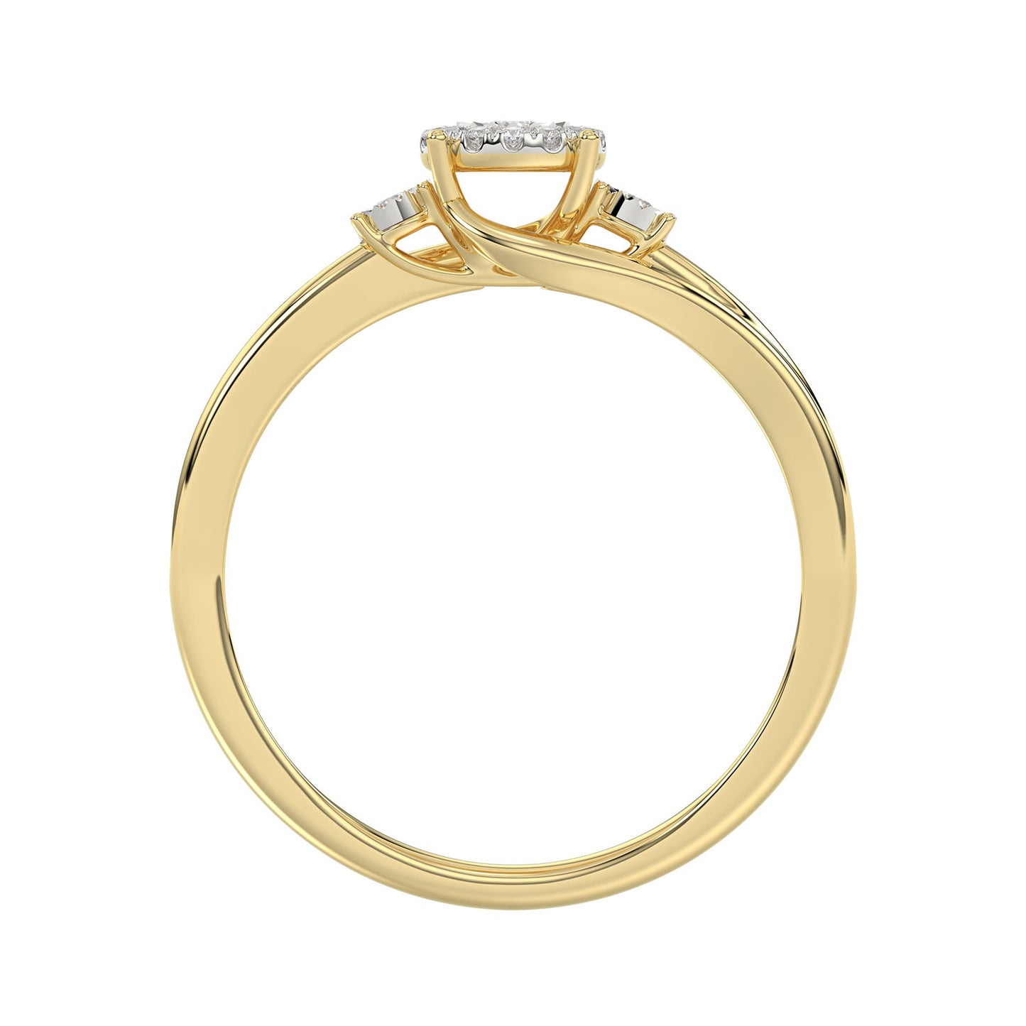 LADIES RING 0.15CT ROUND DIAMOND 10K YELLOW GOLD