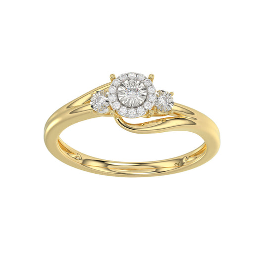 LADIES RING 0.15CT ROUND DIAMOND 10K YELLOW GOLD