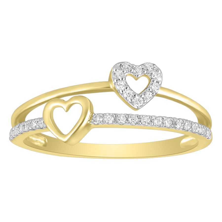 LADIES RING 0.15CT ROUND DIAMOND 10K YELLOW GOLD