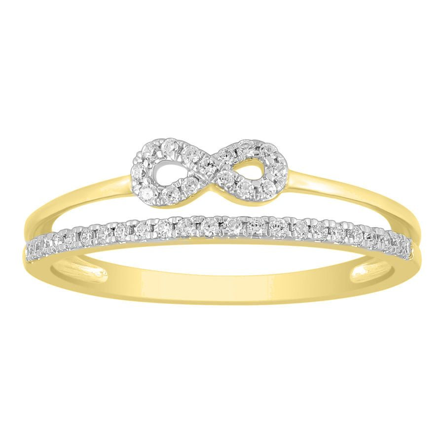 LADIES RING 0.16CT ROUND DIAMOND 10K YELLOW GOLD