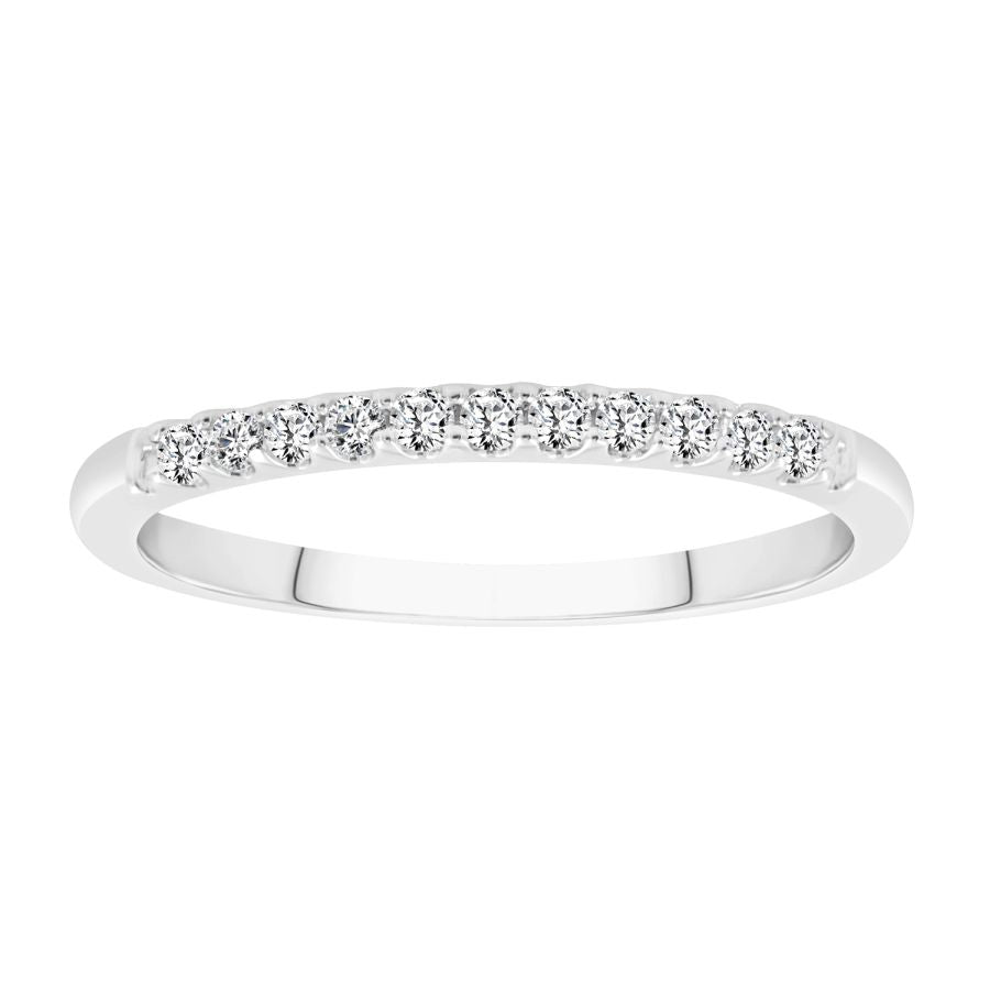 LADIES BAND 0.15CT ROUND DIAMOND 14K WHITE GOLD