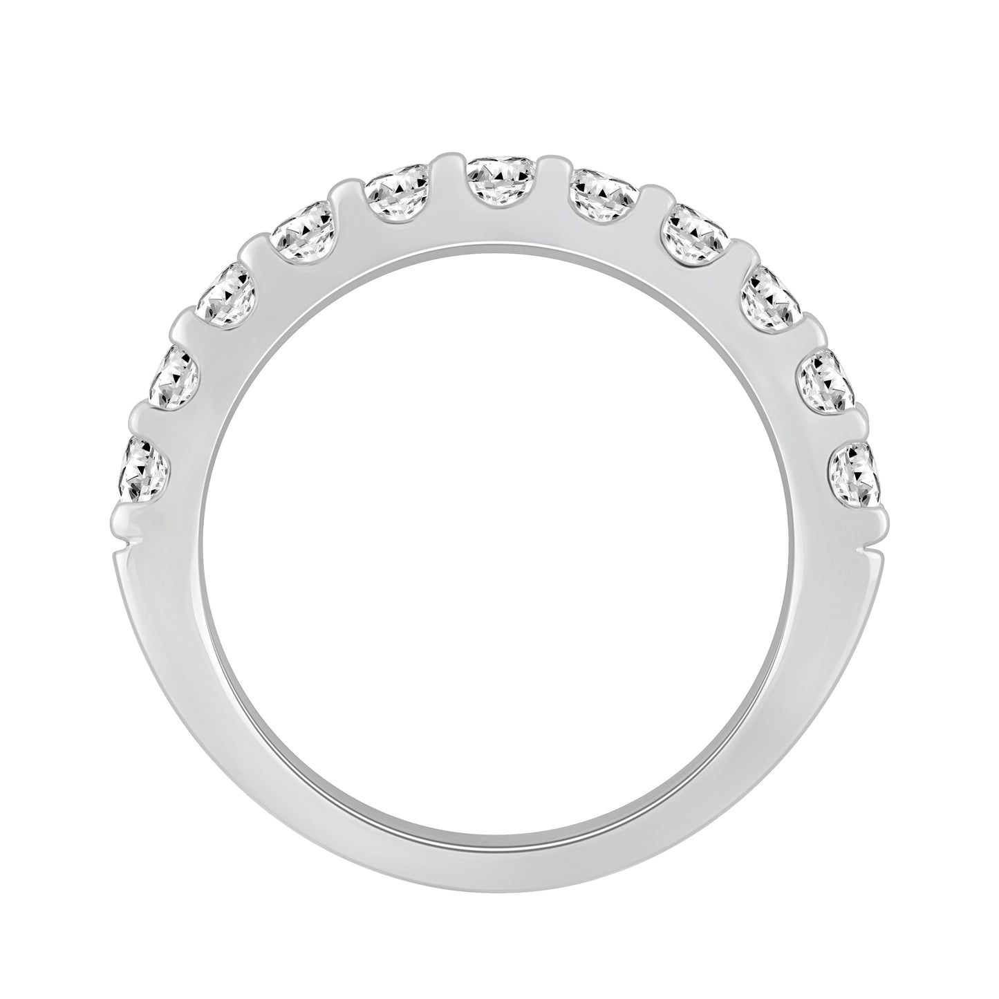 LADIES BAND 1.00CT ROUND DIAMOND 14K WHITE GOLD (SI QUALITY)