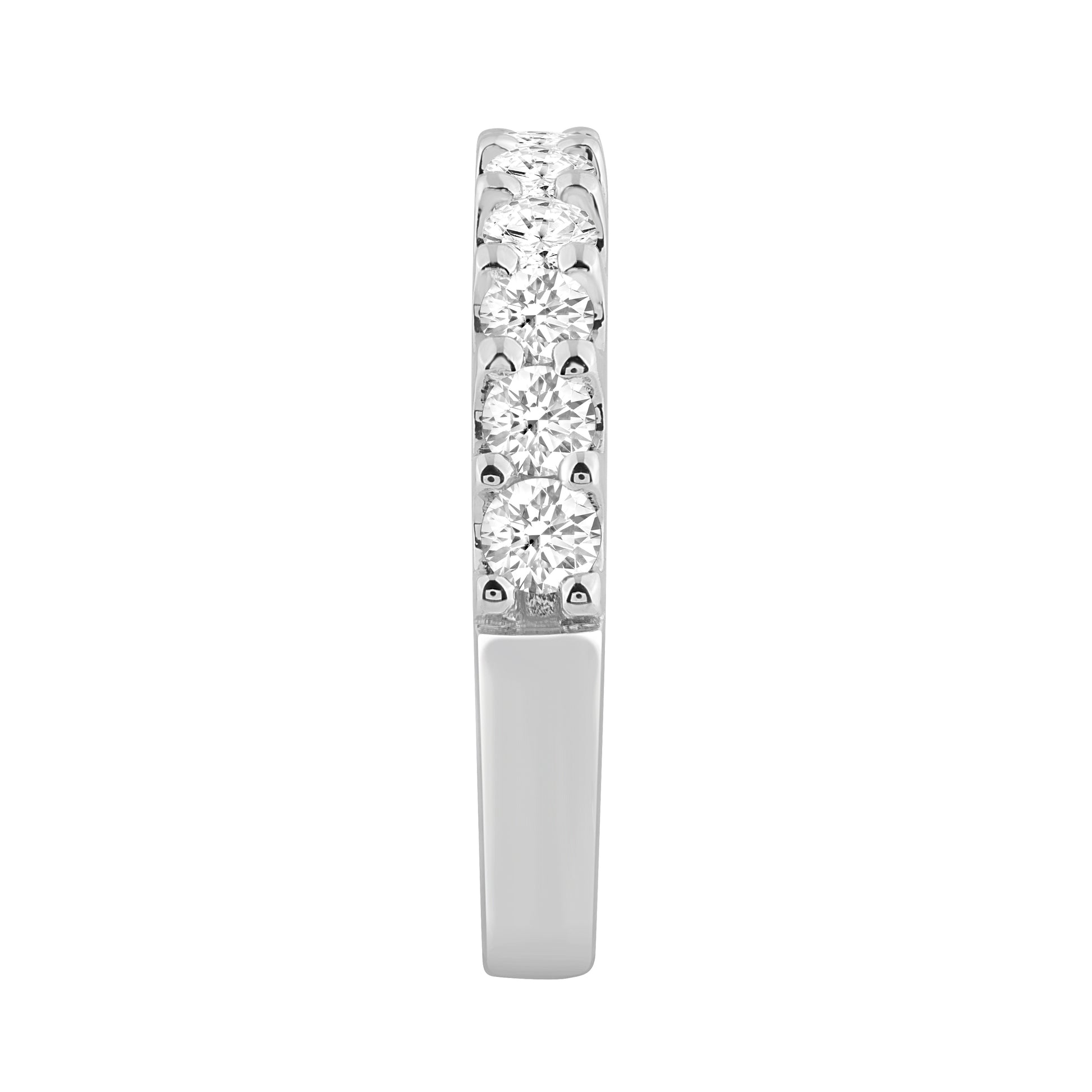 LADIES BAND 1.00CT ROUND DIAMOND 14K WHITE GOLD