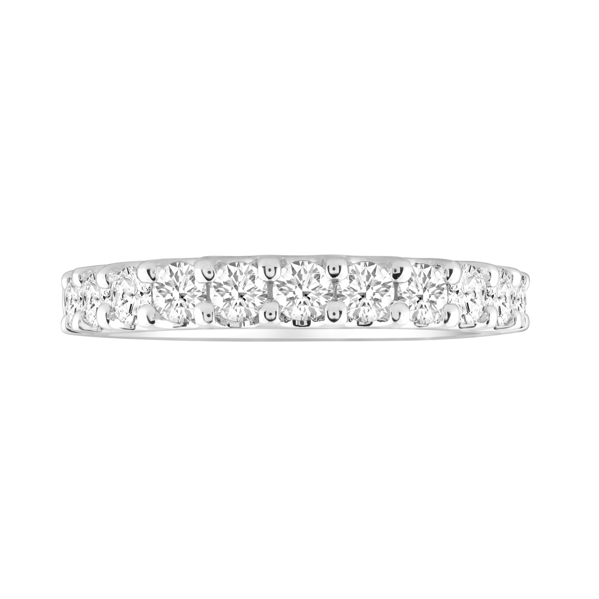 LADIES BAND 1.00CT ROUND DIAMOND 14K WHITE GOLD