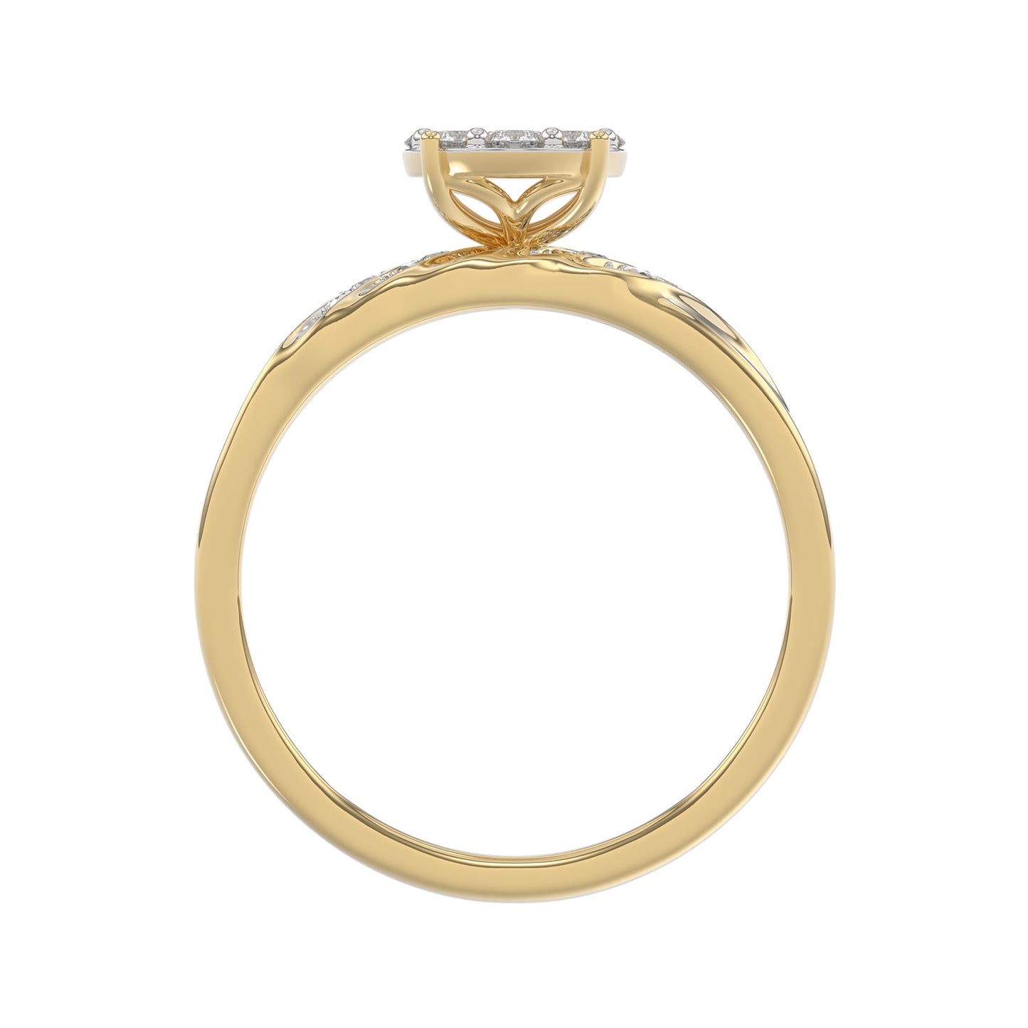 LADIES TRIOS SET 0.33CT ROUND DIAMOND 10K YELLOW GOLD