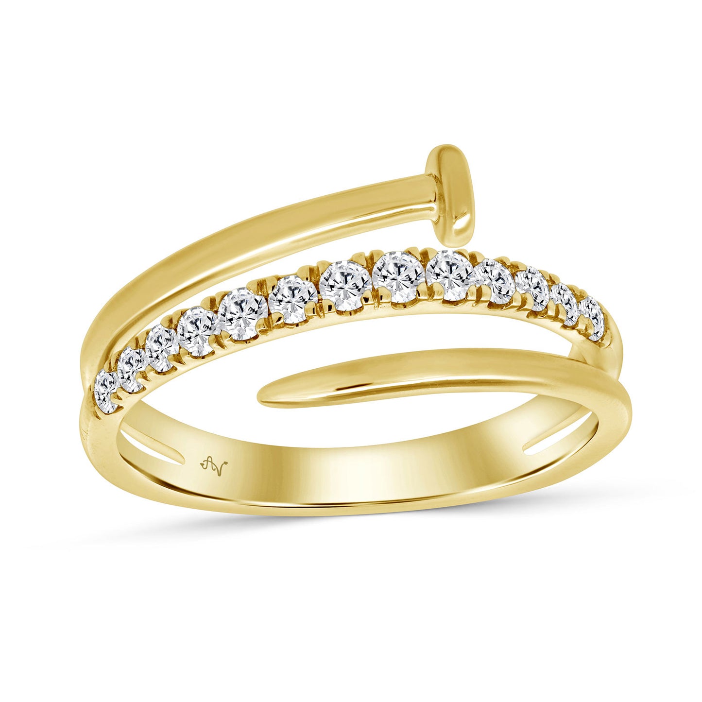 LADIES RING 0.33CT ROUND DIAMOND 14K YELLOW GOLD