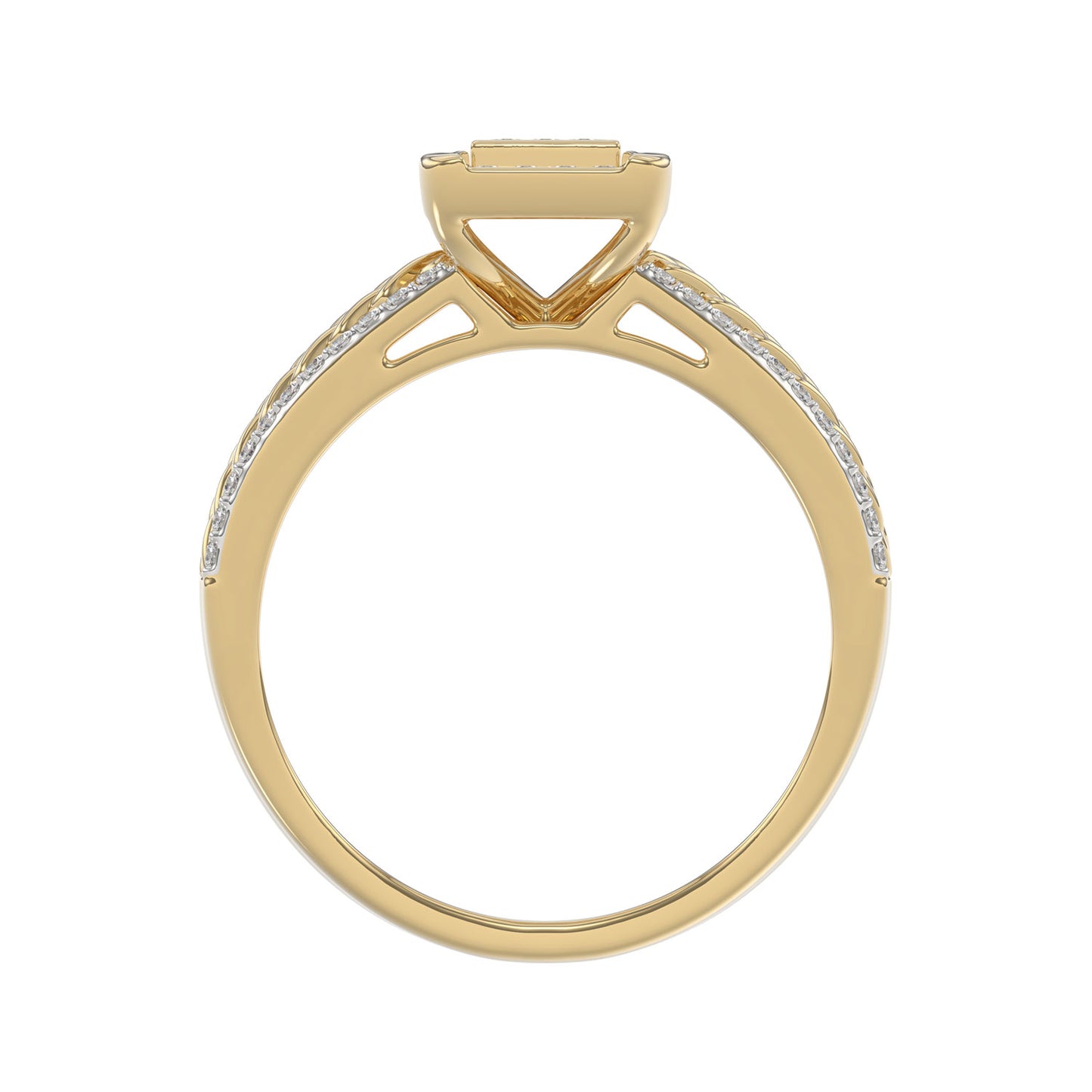 LADIES TRIOS SET 0.50CT ROUND DIAMOND 10K YELLOW GOLD
