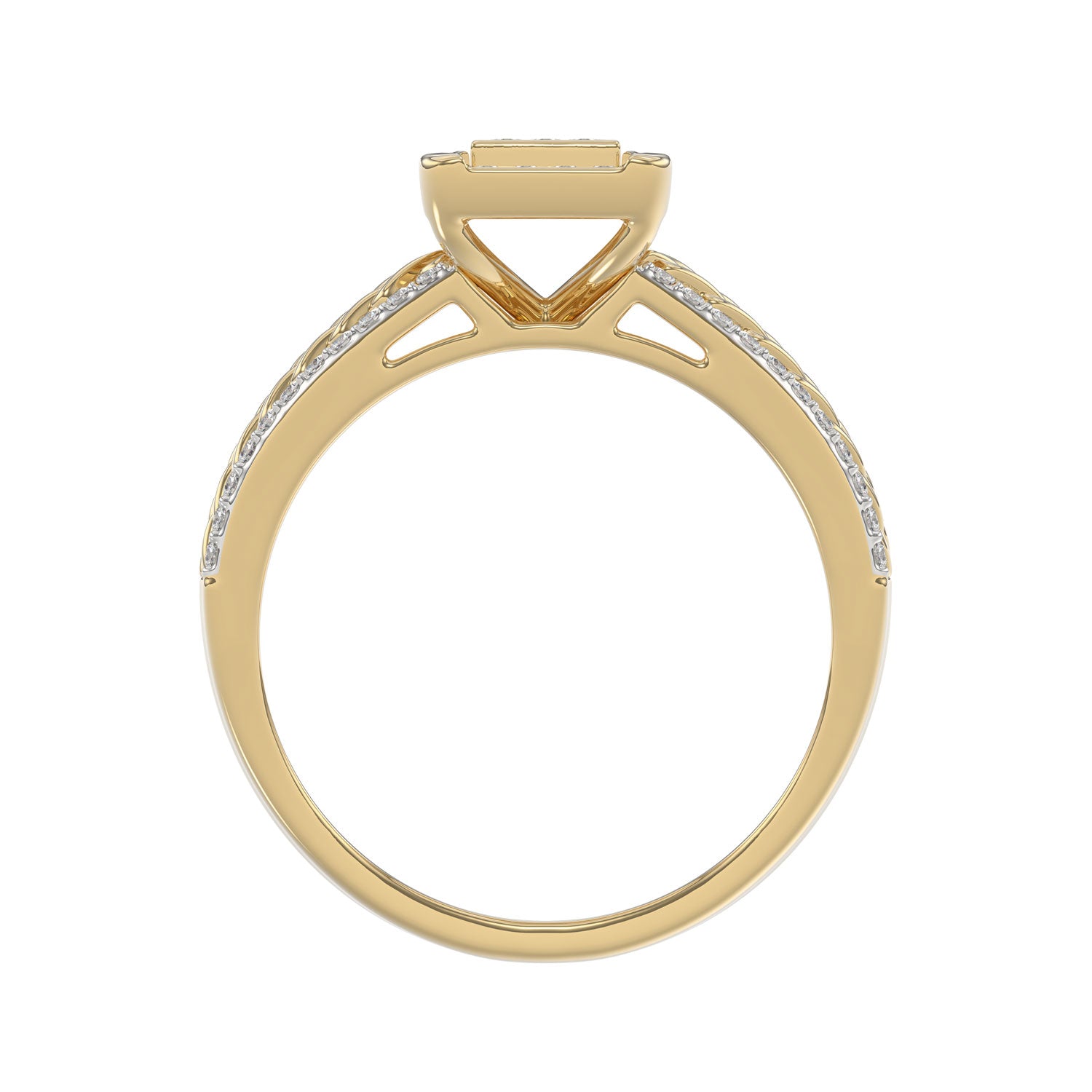 LADIES TRIOS SET 0.50CT ROUND DIAMOND 10K YELLOW GOLD