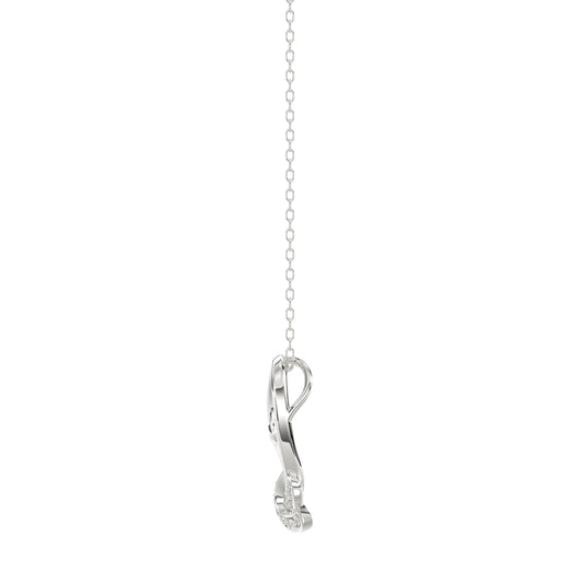 LADIES PENDANT 0.10CT ROUND DIAMOND 10K WHITE GOLD