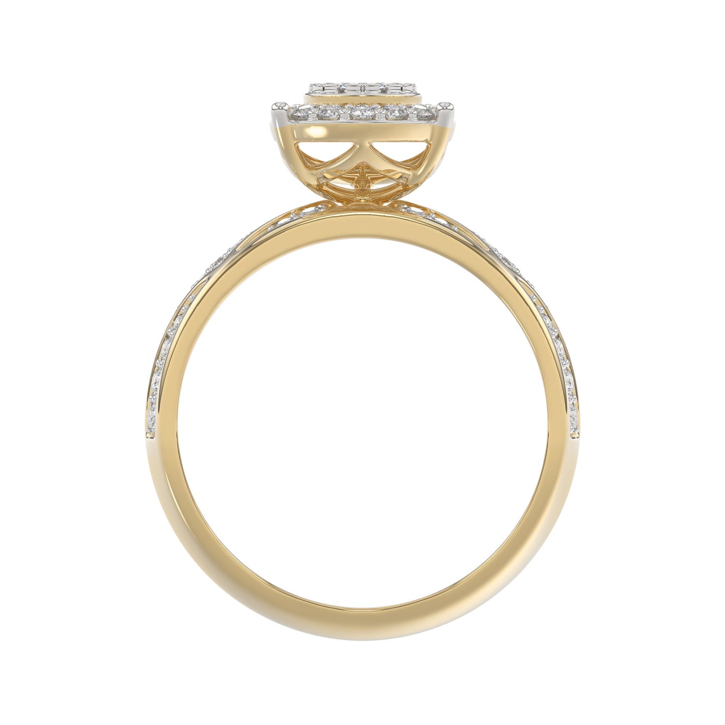 LADIES TRIO SET 1.33CT ROUND DIAMOND 10K YELLOW GOLD