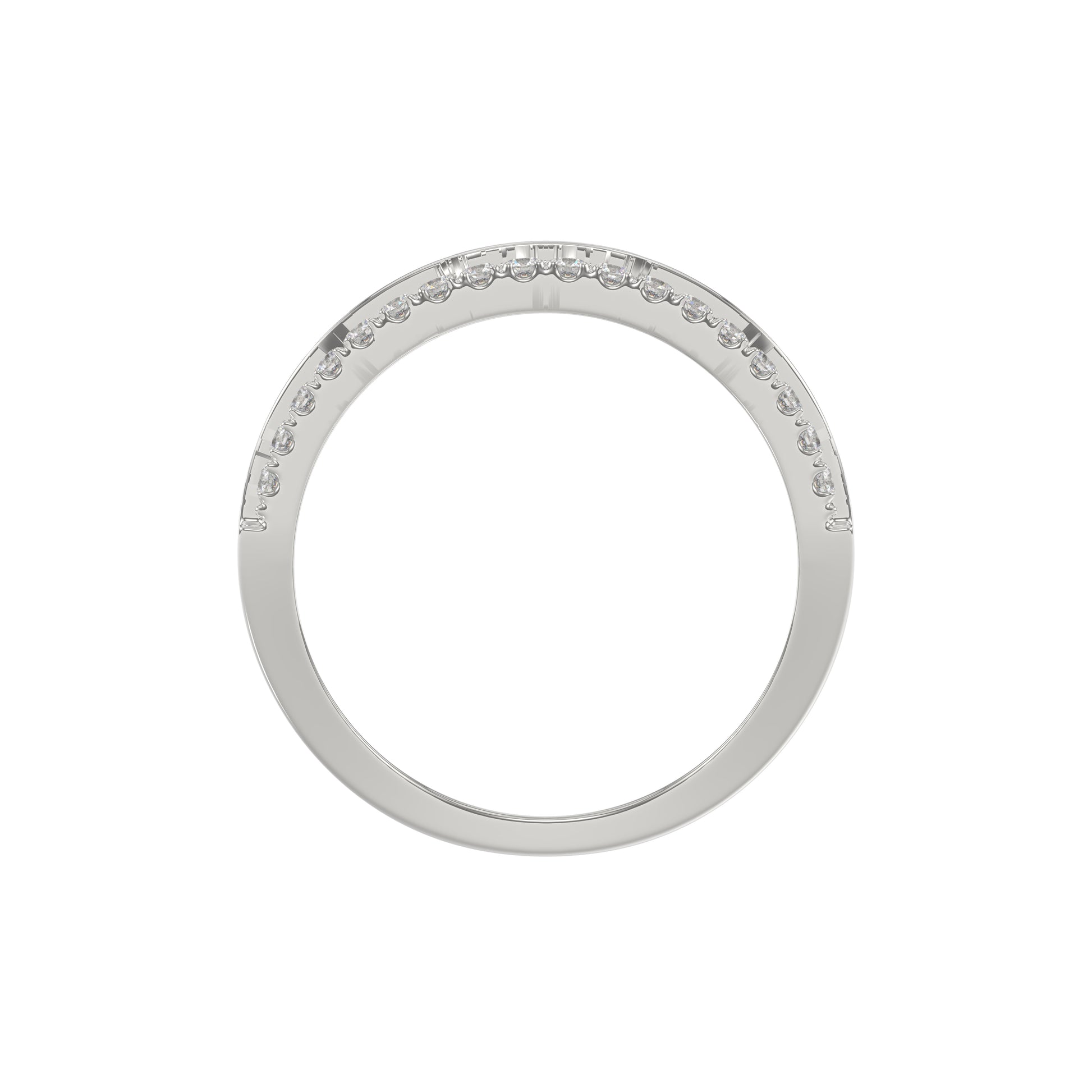 MEN'S BAND 0.50CT ROUND DIAMOND 14K WHITE GOLD