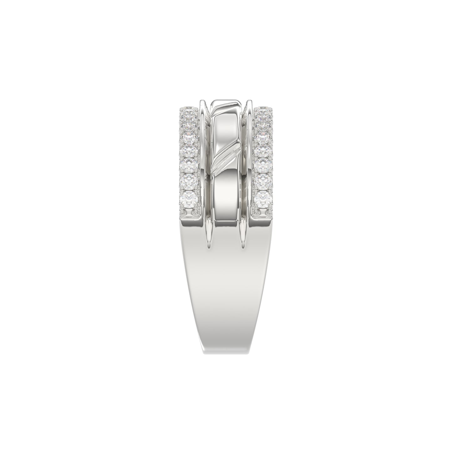 MEN'S BAND 0.50CT ROUND DIAMOND 14K WHITE GOLD