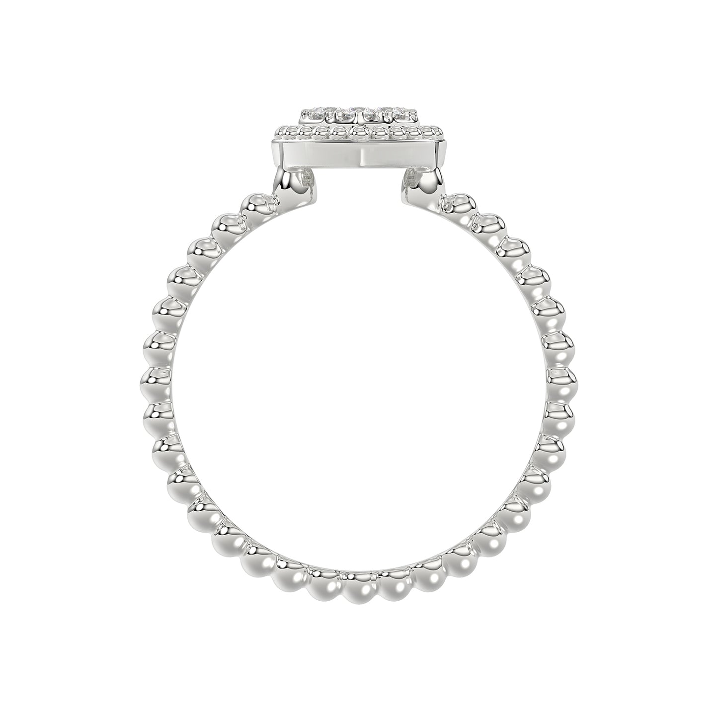 Ladies 0.10Ct Round Diamond Halo Heart Ring Sterling Silver Stylish Women’S Engagement & Promise Ring