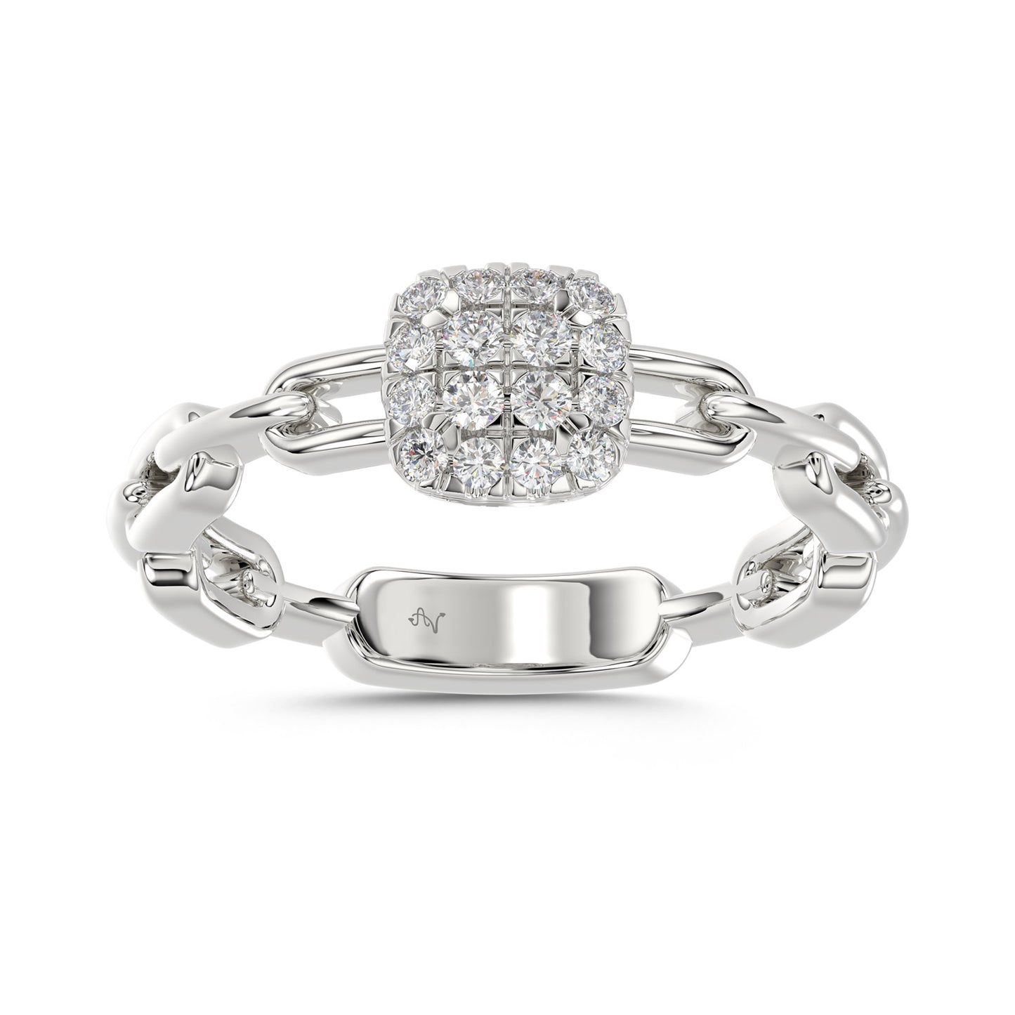 LADIES RING 0.20CT ROUND DIAMOND 14K WHITE GOLD