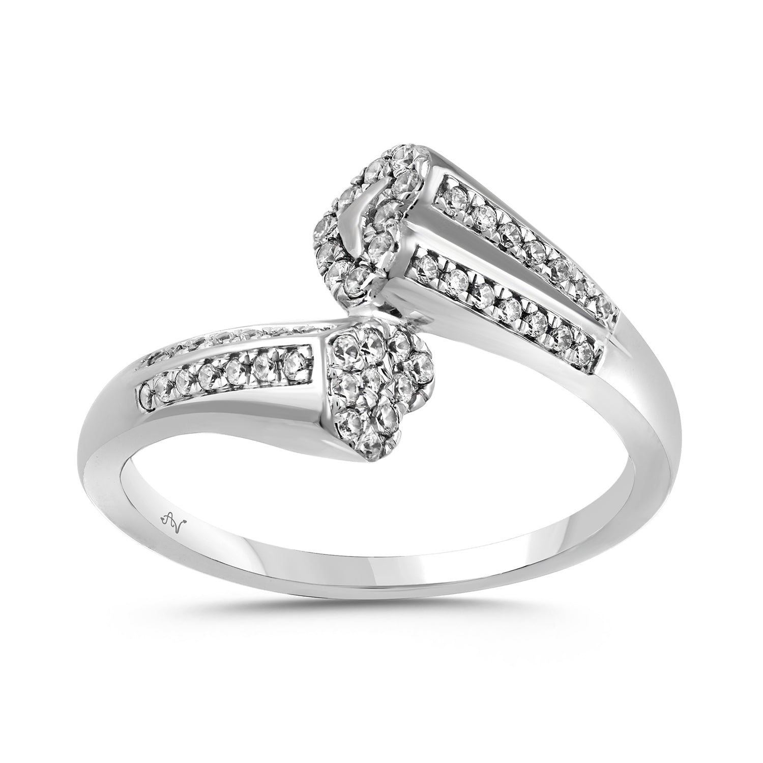 LADIES RING 0.25CT ROUND DIAMOND 14K WHITE GOLD