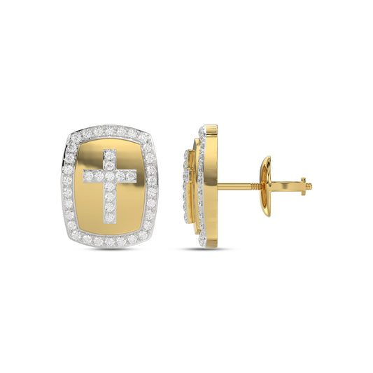 LADIES EARRINGS 0.25CT ROUND DIAMOND 10K YELLOW GOLD