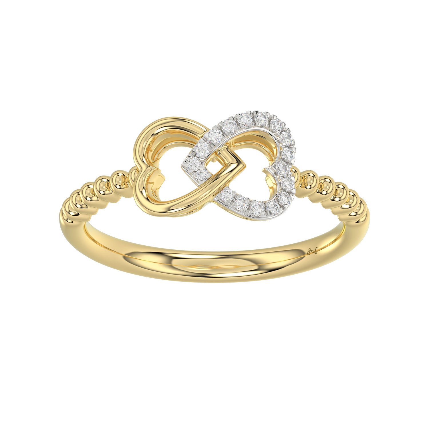 LADIES RING 0.10CT ROUND DIAMOND 10K YELLOW GOLD
