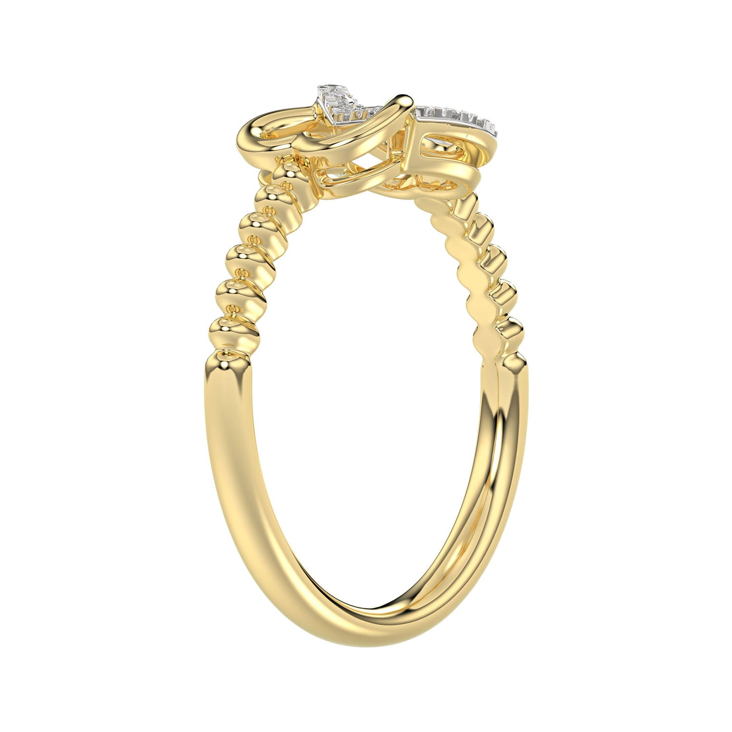 LADIES RING 0.10CT ROUND DIAMOND 10K YELLOW GOLD