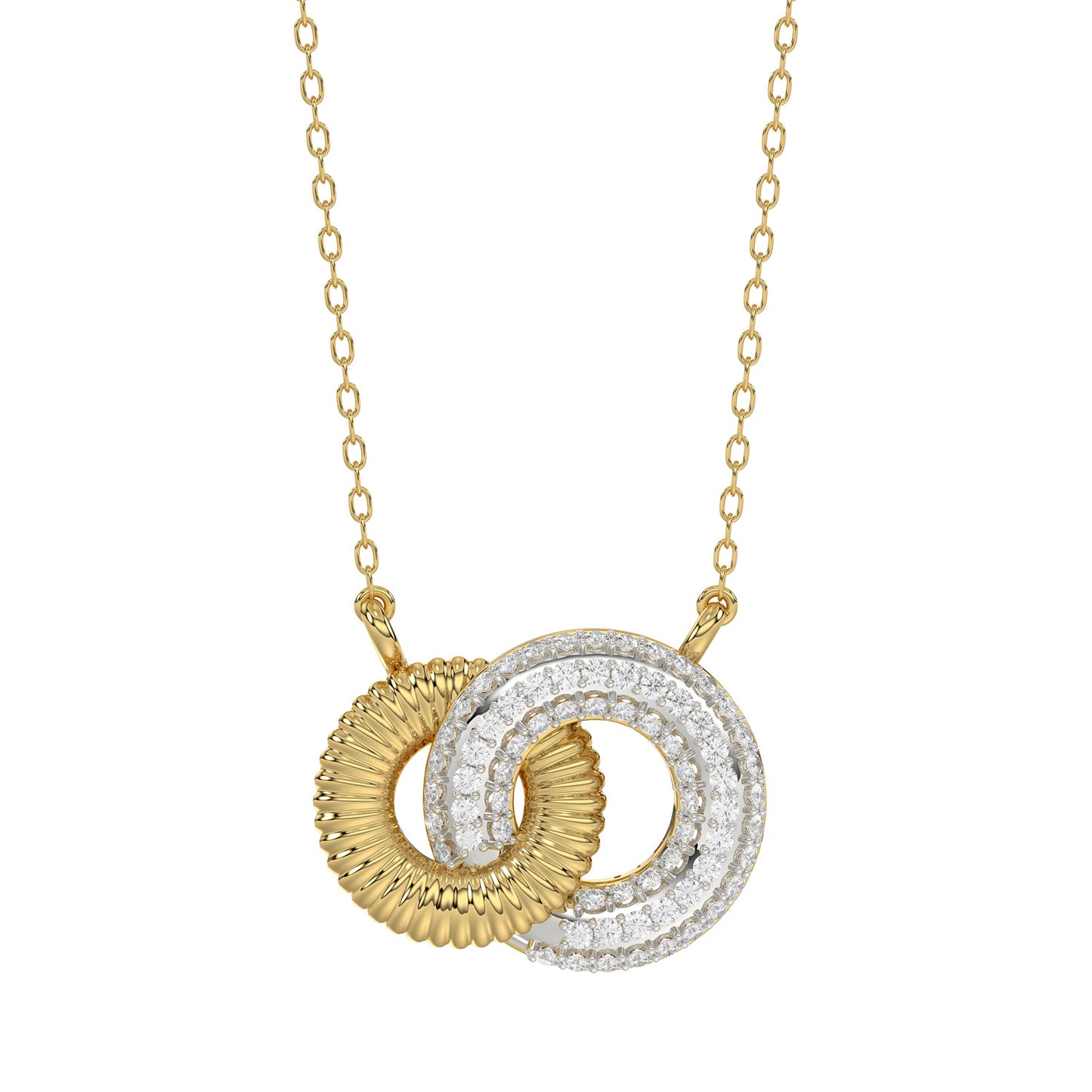 LADIES PENDANT WITH CHAIN 0.20CT ROUND DIAMOND 10K YELLOW GOLD
